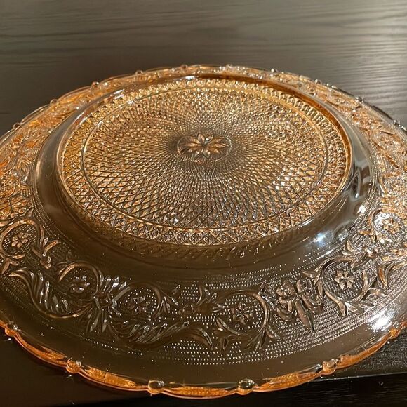 Vintage Pink Depression Era Glass Tray/Platter/Serving Dish/Plate Excellent Used - Picture 5 of 6